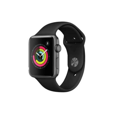 Apple Watch Series 3 38mm Space Gray Aluminum Case with Black Sport Band