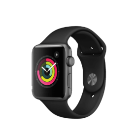 Apple Watch Series 3 42mm Space Gray Aluminum Case with Black Sport Band