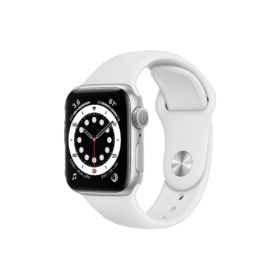 Apple Watch Series 6 44mm Silver Aluminum Case with White Sport Band
