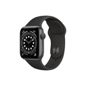 Apple Watch Series 6 44mm Space Gray Aluminum Case with Black Sport Band