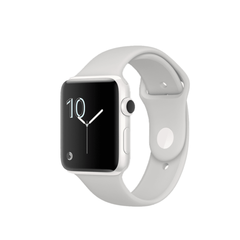 Apple Watch Series 2 42mm Silver Aluminum Case with White Sport Band