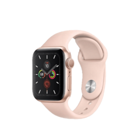 Apple Watch Series 5 44 mm Gold Aluminum Case with Pink Sand Sport Band