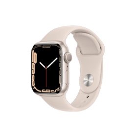 Apple Watch Series 7 45mm Starlight Aluminum Case with Sport Band