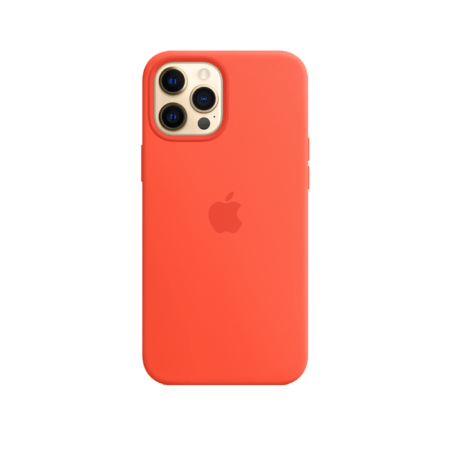 iPhone 12 Pro Max Silicone Case Electric Orange with MagSafe