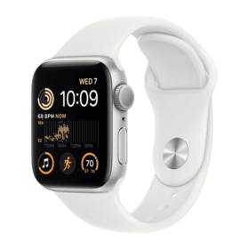 Apple Watch SE 2 44mm Silver Aluminum Case with Sport Band
